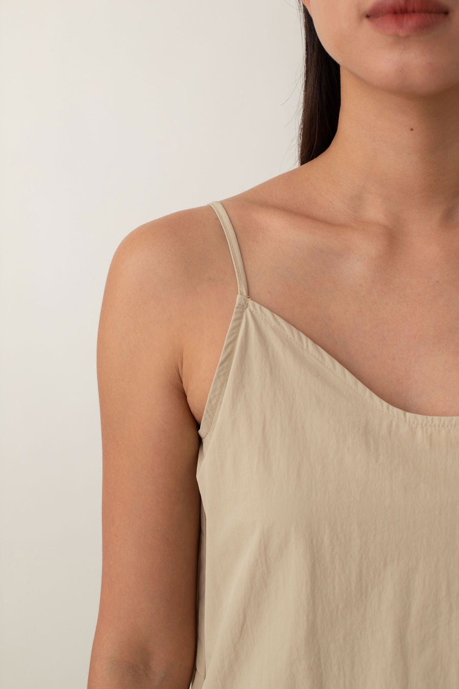 Made from lightweight, breathable fabric, the Jocelyn top is perfect for easy, breezy days. With its delicate spaghetti straps and flattering V-neckline, it adds a touch of femininity to any outfit. The neutral color exudes an earthy vibe that pairs well with just about anything.
