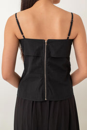 Sleek, modern, and super comfy! The Noelle Camisole Top has a draped front for a stylish twist, and the fitted bust flares out just enough to give you an effortless vibe. Plus, with a back zipper, it's a breeze to slip on and off.